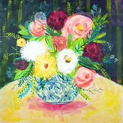 Vibrant bouquet peint