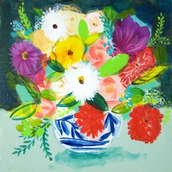 Fleurs peintes vibrantes