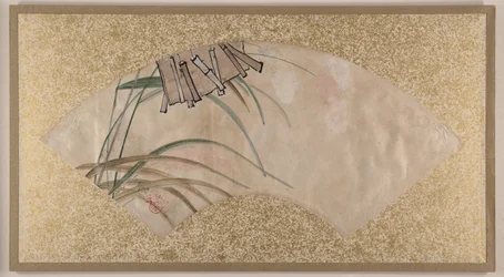 Fleurs (roses et blanches) et feuilles, battants
