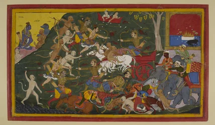 Lakṣmaṇa tue Indrajit ; Rāma et ses alliés attendent.