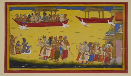 Vibhīṣaṇa se joint au retour de Rāma à Ayodhyā dans le Puṣpaka.