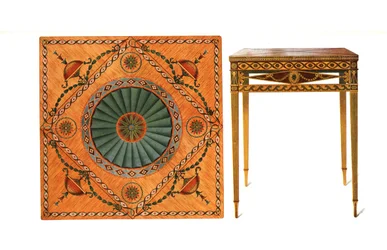 Table de jeu pliante incrustée