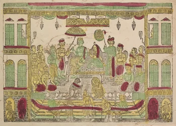 Rama et Sita dans le palais royal (recto)