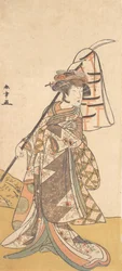 Acteur Kabuki Segawa Kikunojo III dans un rôle féminin Shizuka Gozen, vers 1777