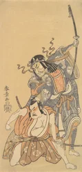 Scène du drame Soga Moyo Aigo no Wakamatsu, daté de 1769