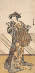 Le quatrième Iwai Hanshiro en courtisane vêtue d