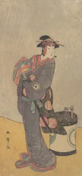 Le quatrième Iwai Hanshiro en femme Onnadate Kyokaku, vers 1787-90