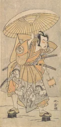 Le deuxième Nakamura Juzo en samouraï, 1773 ou 1774