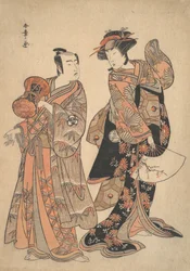 Le troisième Segawa Kikunojo en tant que Ochiyo et Bando Mitsugoro en tant que Hanbei, 5ème mois, 1781