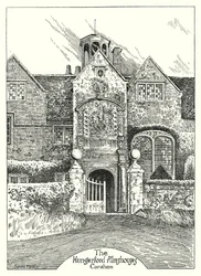 Les hospices de Hungerford, Corsham (gravure)