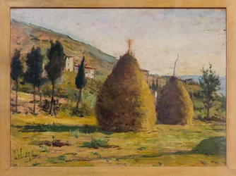 Meules de foin au soleil, vers 1890