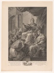 Le Pape Grégoire entouré de cardinaux
