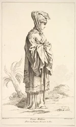 Dona Mitilena, du Recueil de diverses figures étrangères inventées par F. Bouche, XVIIIe siècle