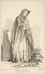 Femme de Boulogne, du Recueil de diverses figures étrangères inventées par F. Bo..., 18ème siècle