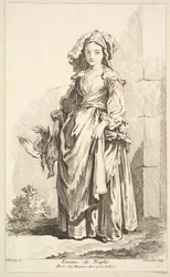 Femme de Naples, du Recueil de diverses figures étrangères inventées par F. Bouc...