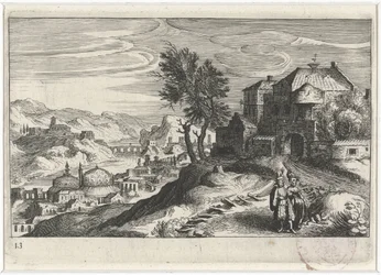 Vallée fluviale avec constructions
