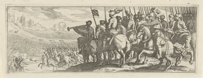 Cavaliers avec des lances
