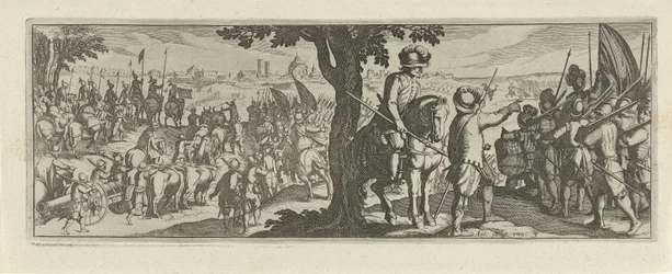 Deux soldats sous un arbre (Cavalerie, Faecvnda qvam sit acris ingeni viris dilecta Phaebo et gratys Florentia, sat indicant pvgnae, enthea vi pectoris quas Mercuri sculpsit cliens tempestivs)
