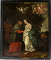 Église paroissiale (Parochiekerk Sint-Eligius). Peinture. "Marie visitant Élisabeth". Simon De Paepe. XVIIe siècle.