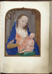 Portrait en buste de la Madone dans un cadre gothique