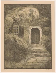 Porte avec escalier en pierre