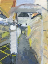 Passerelle du parking, 2024 (acrylique sur papier)