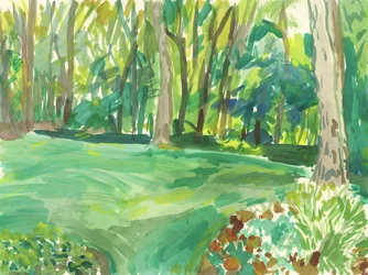 Jardin et zone humide, 2018 (aquarelle sur papier)