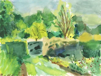 Ham House wilderness, 2019 (aquarelle sur papier)