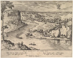 Paysage fluvial avec Mercure enlevant Psyché, vers 1595