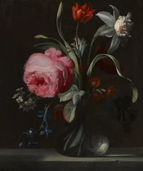 Fleurs dans un vase, vers 1669