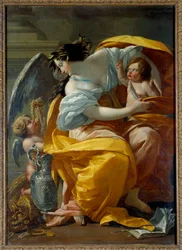 Représentation allégorique de la richesse. Une femme, symbole de la Fortune et de l