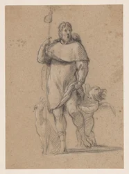 Saint Roch avec un chien et un petit ange