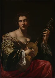 Femme jouant de la guitare, v. 1618