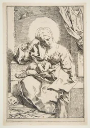 Madonna et Enfant avec un oiseau, vers 1635-1636
