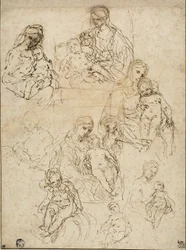 Esquisses de la Vierge et l