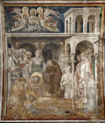 Fresque de la vie de Saint Martin. La mort de Saint Martin