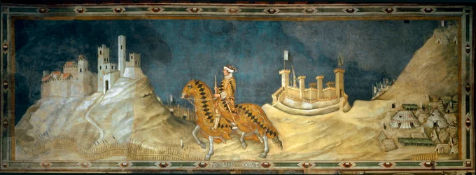 Guidoriccio da Fogliano. Représentation de Guido Riccio da Fogliano (mort en 1352), commandant (condottiere) de l