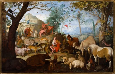Orphée enchantant les animaux avec de la musique