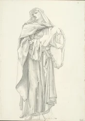 Figure masculine drapée (carnet de croquis #2614)