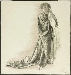 Figure drapée agenouillée