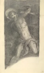Étude de Saint Sébastien de Tintoretto dans la Scuola Grande di San Rocco, 1859 ou 1862