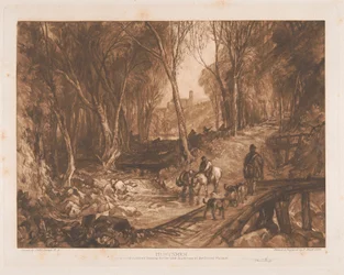 Chasseurs dans un bois