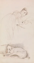 Études de femme et de lévrier