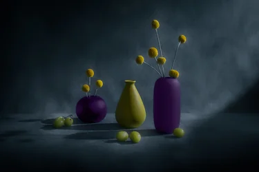 Vases aux couleurs vives : Raisins