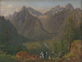 Paysage des Tatras avec figures