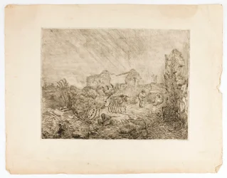 Chariot et ruines