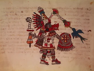 Quetzalcoatl, le serpent à plumes, dieu du vent, de l