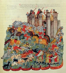 Scène de bataille, de la Biblia de la Casa de Alba