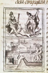 Codex de la conquête du Mexique : Quauhtenco et Mayenatzin punissent les traîtres