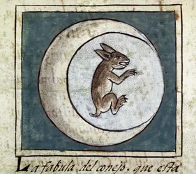 Codex de la conquête du Mexique : le lapin dans la lune